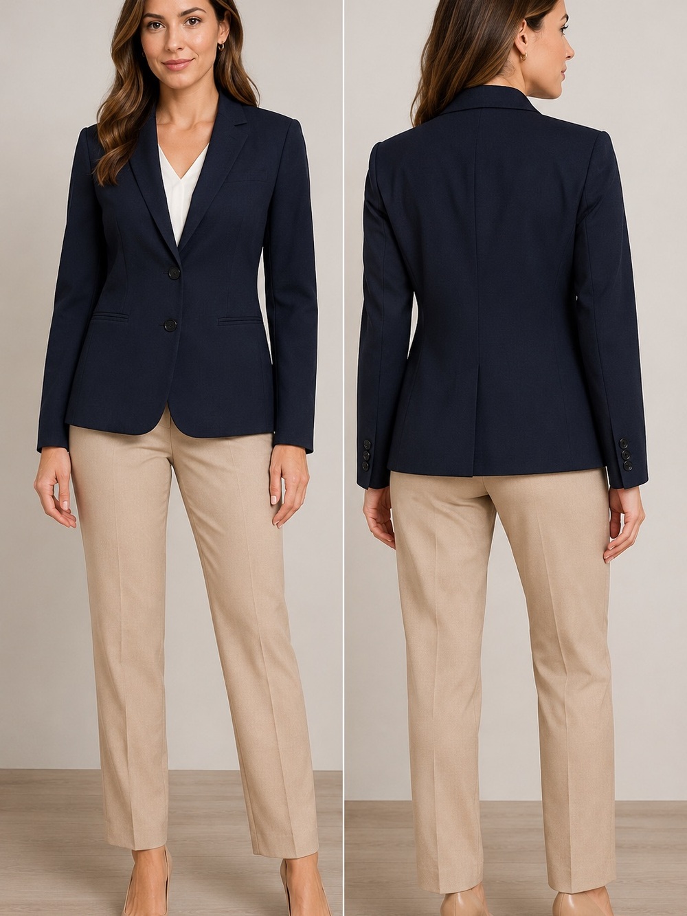 Ann Taylor Navy Blazer NWT Size 10
Two Button Career Jacket